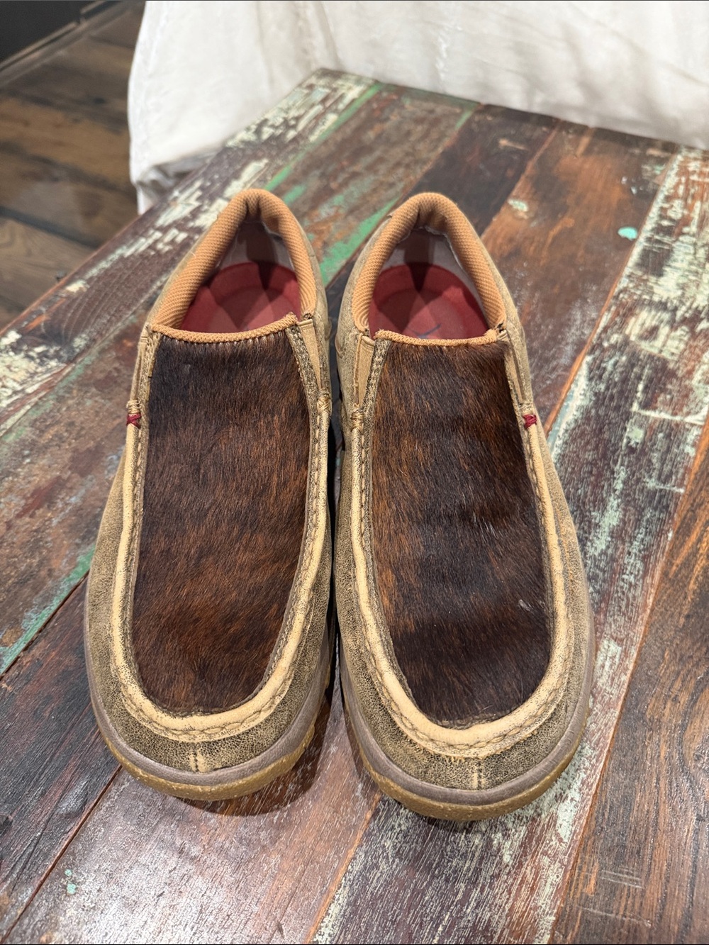 Twisted X Men's Slip-On Casual Shoes in Brown Haircalf